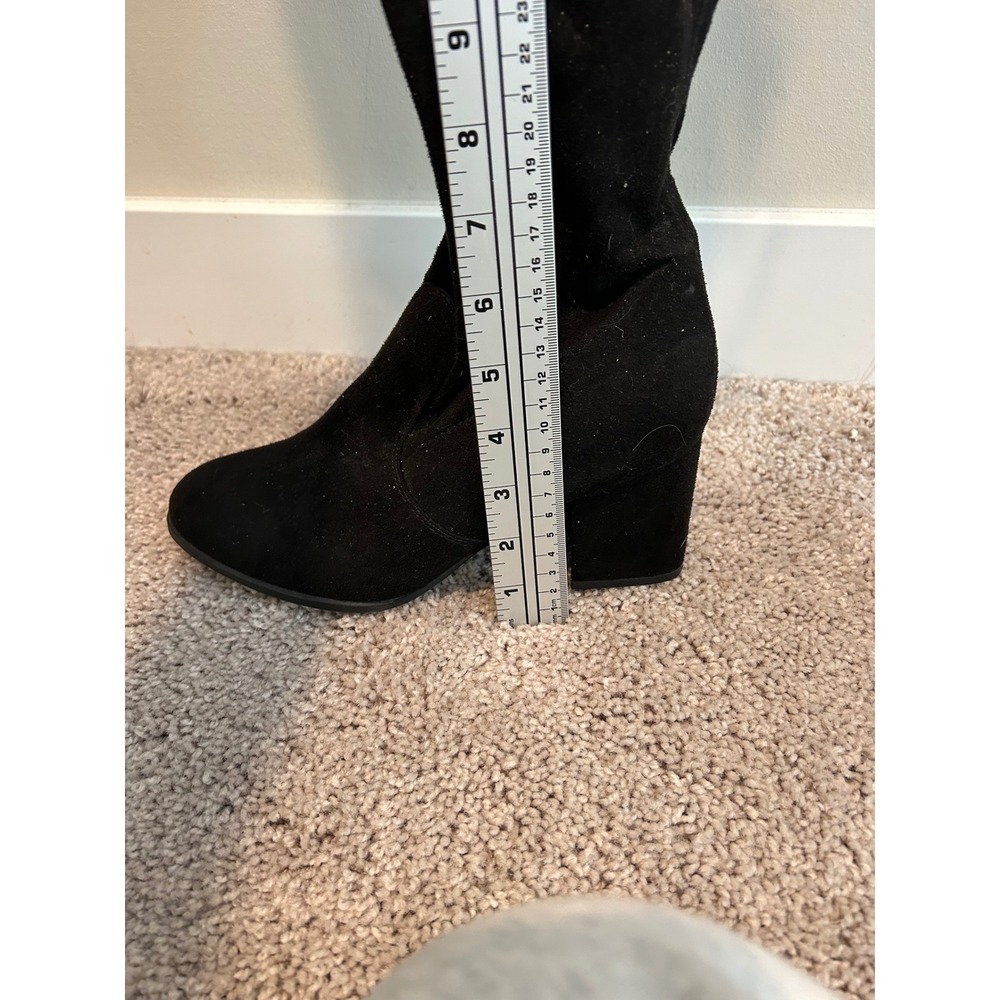 Unisa Black Faux Suede Over The Knee Heel Boots Womens Size 8 #2232 - Picture 7 of 9